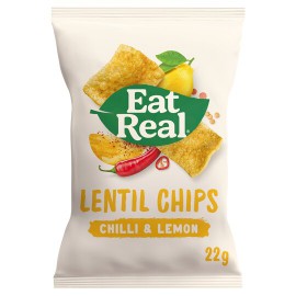 EAT REAL LENTIL CHIPS CHILLI LEMON 40GR